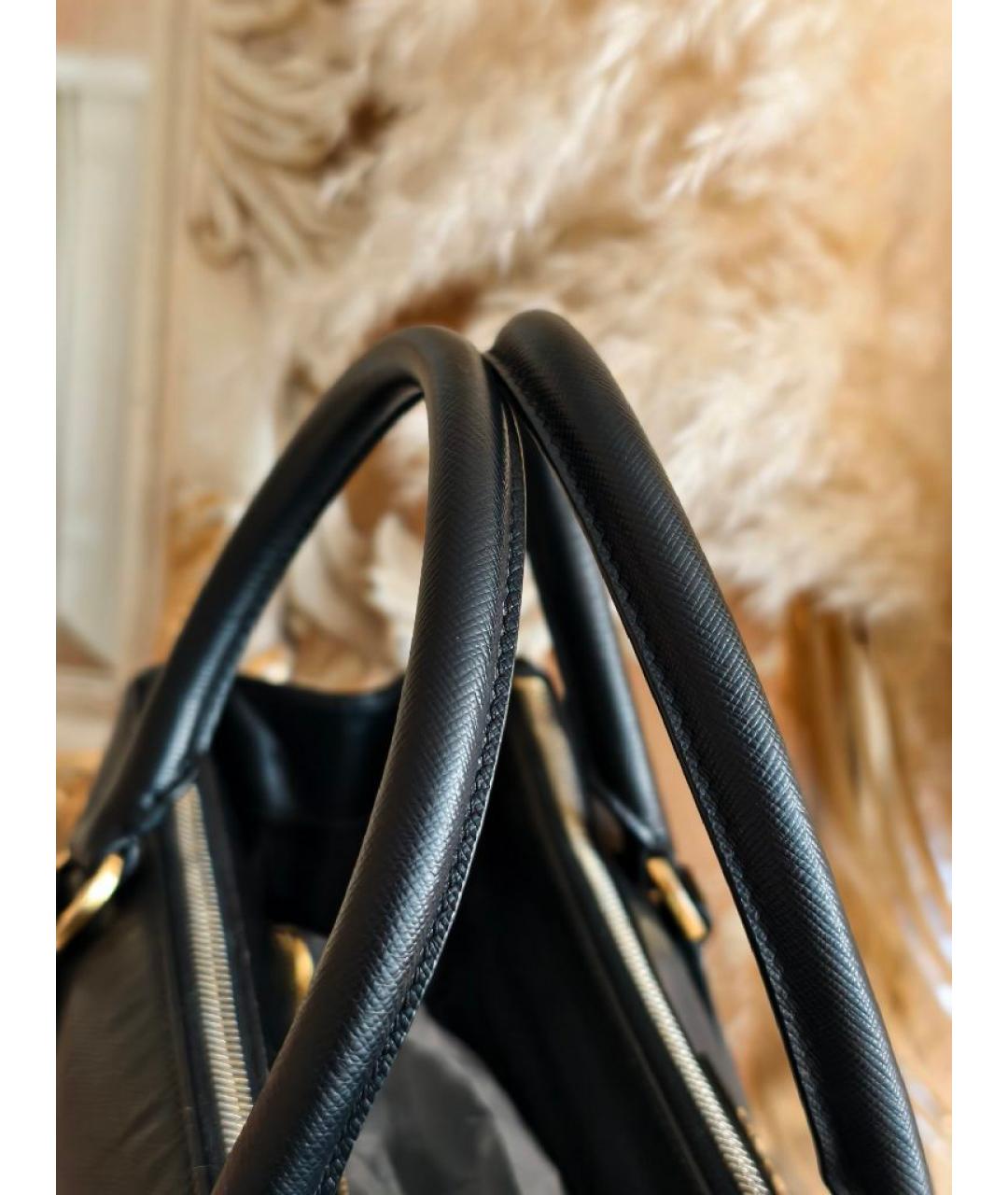 PRADA Черная кожаная сумка тоут, фото 6