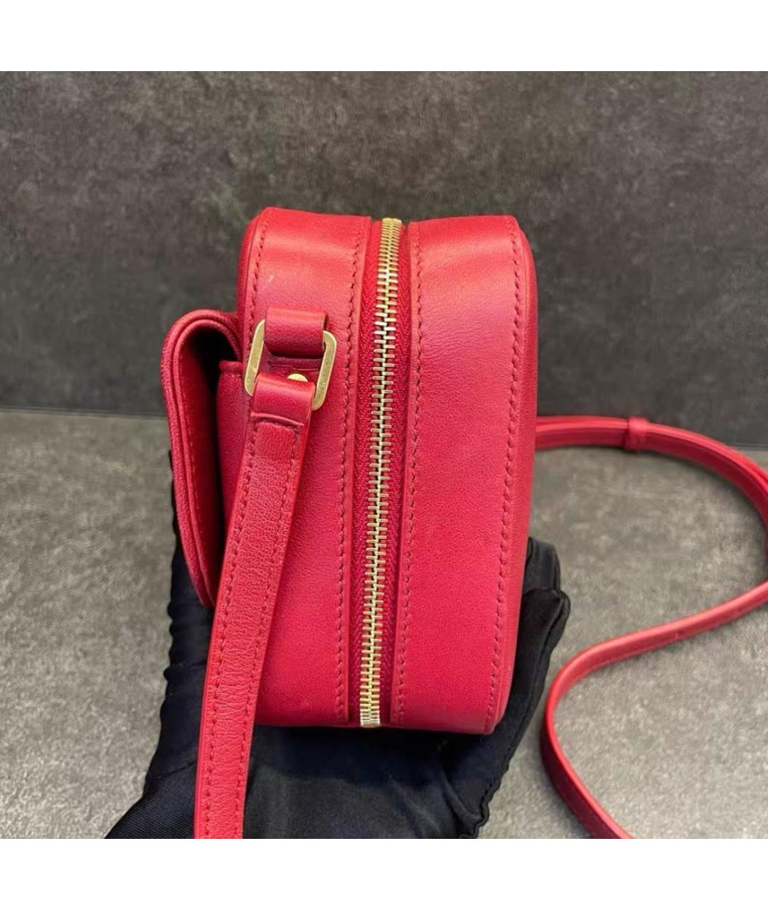 SAINT LAURENT Розовая кожаная сумка через плечо, фото 6