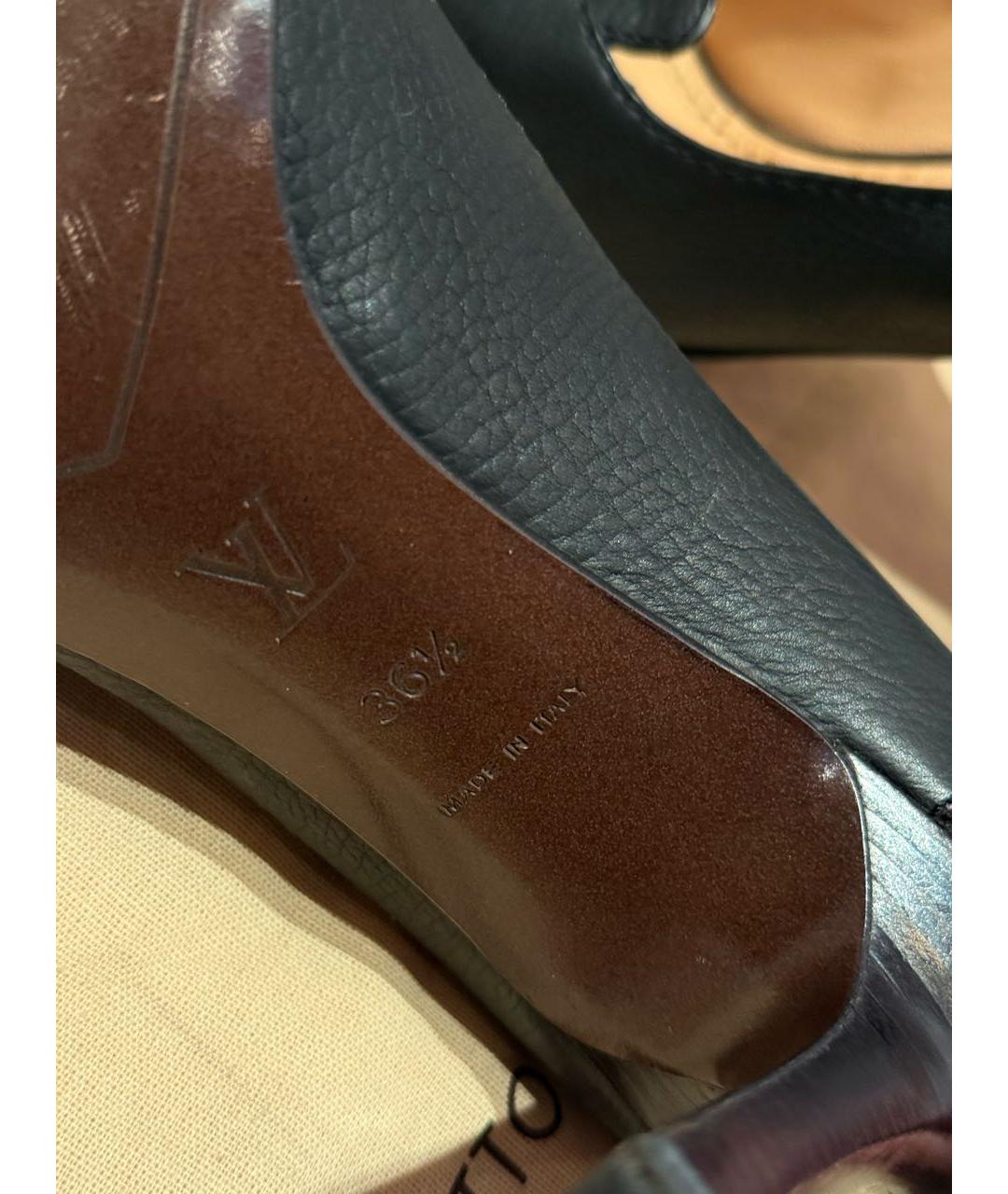 LOUIS VUITTON Черные кожаные туфли, фото 3