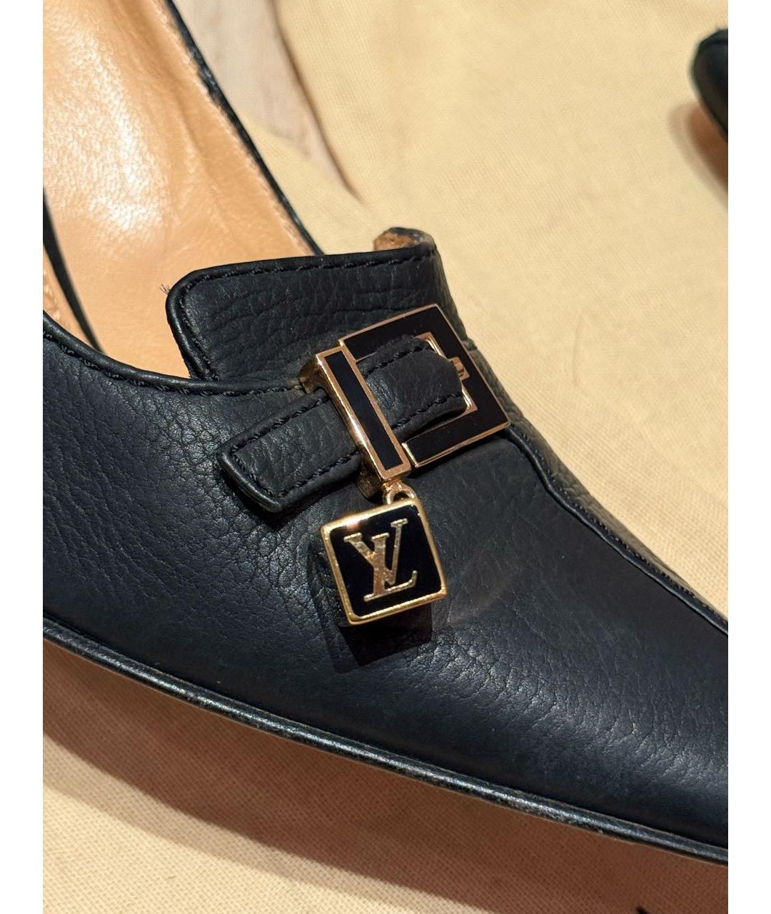 LOUIS VUITTON Черные кожаные туфли, фото 4