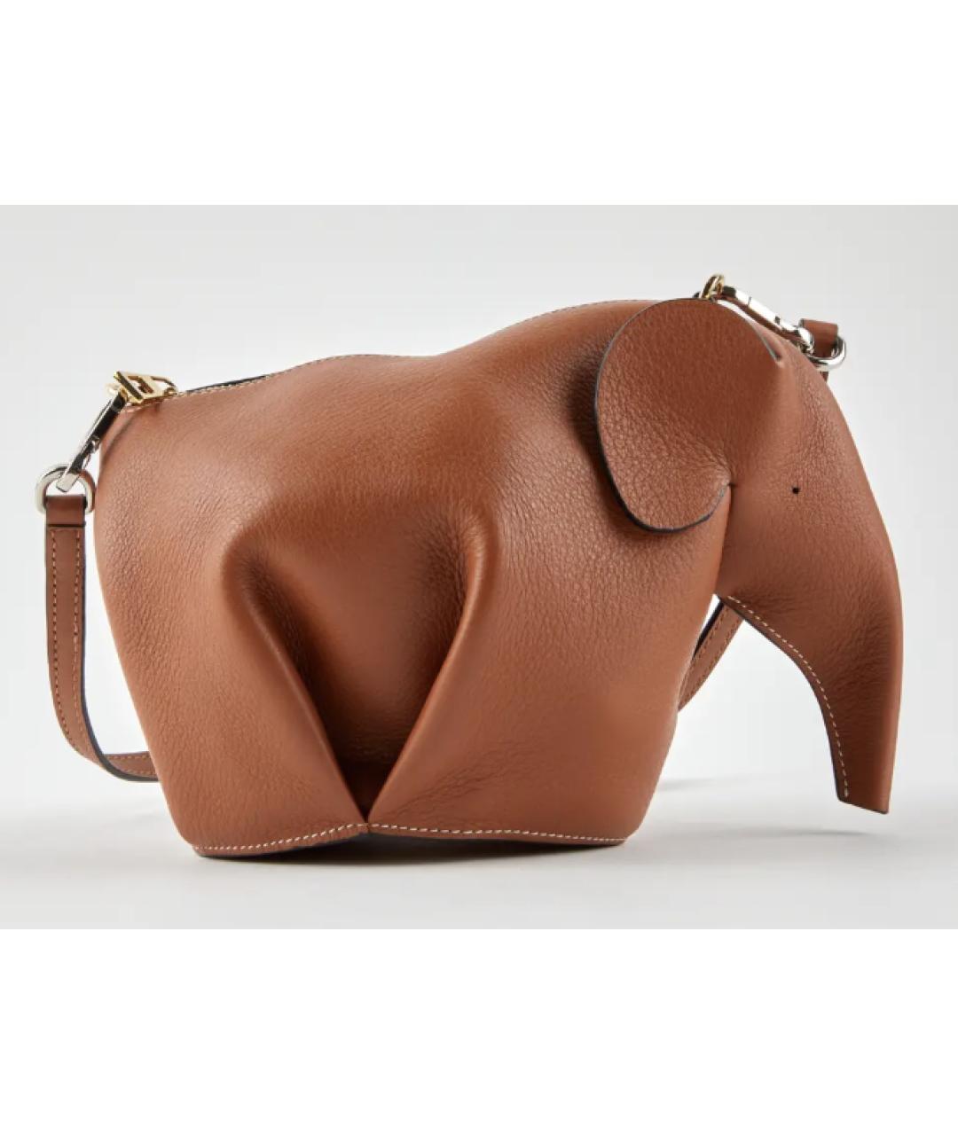 LOEWE Коричневая кожаная сумка через плечо, фото 8