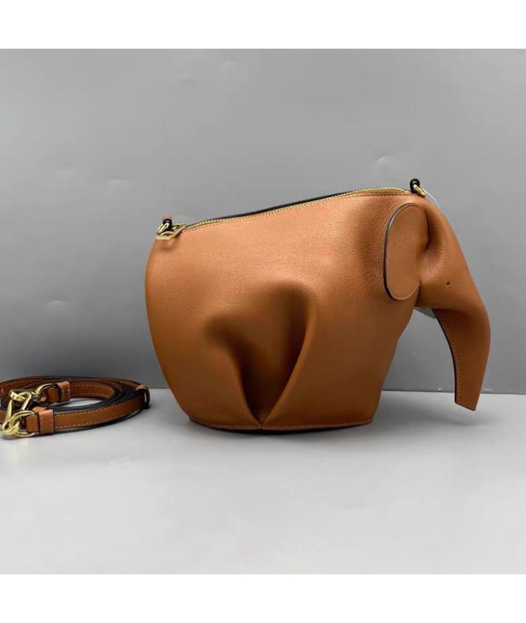 LOEWE Коричневая кожаная сумка через плечо, фото 2