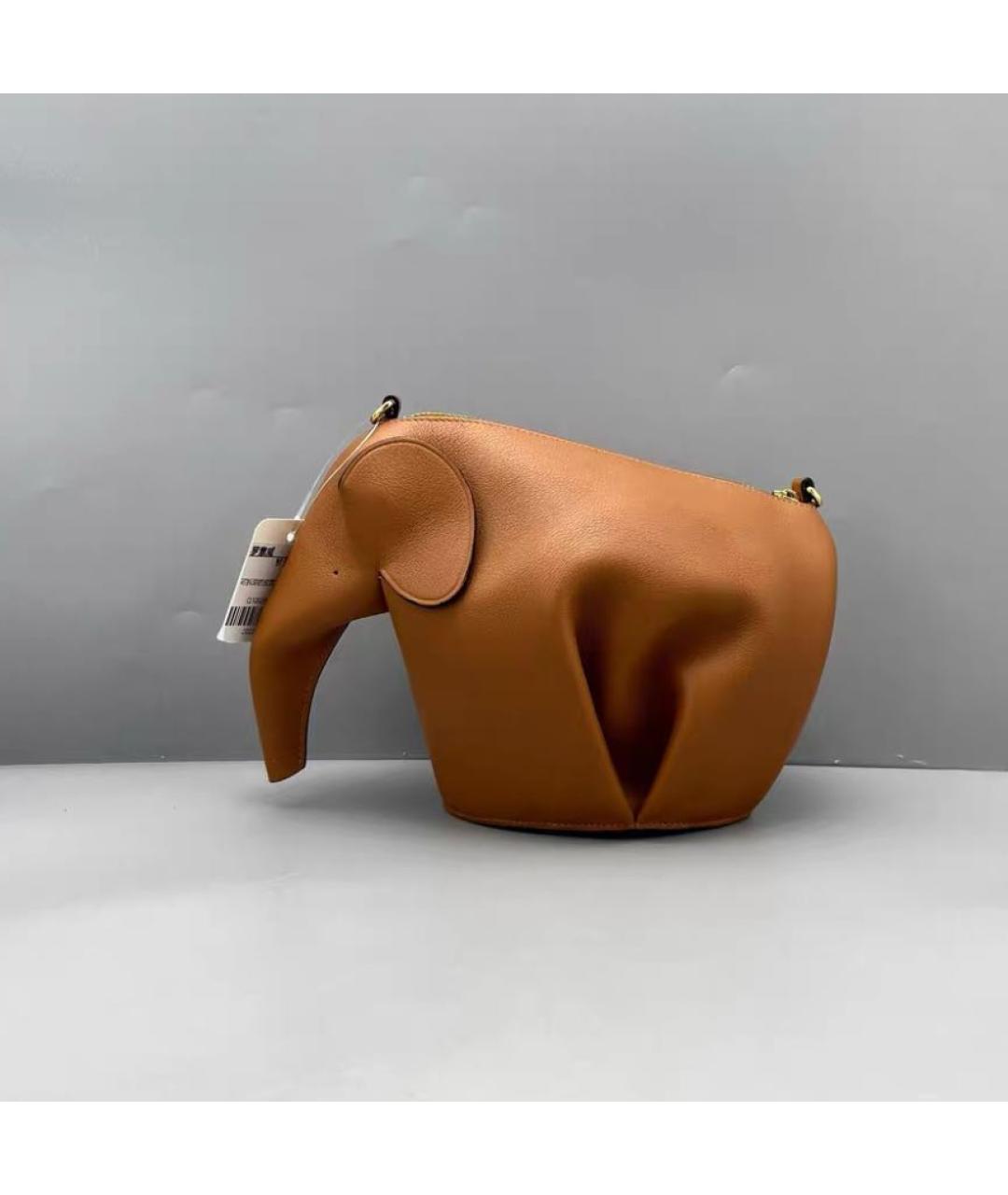 LOEWE Коричневая кожаная сумка через плечо, фото 4