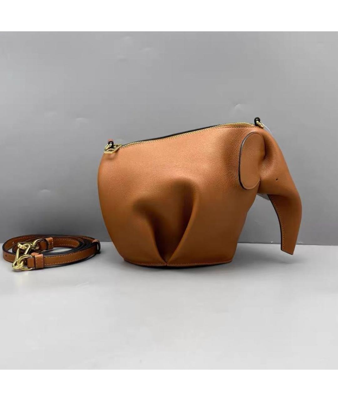 LOEWE Коричневая кожаная сумка через плечо, фото 3