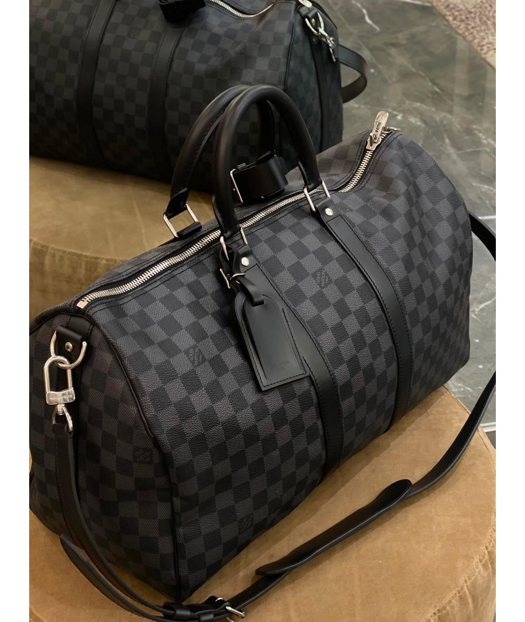 LOUIS VUITTON Черная дорожная/спортивная сумка, фото 7