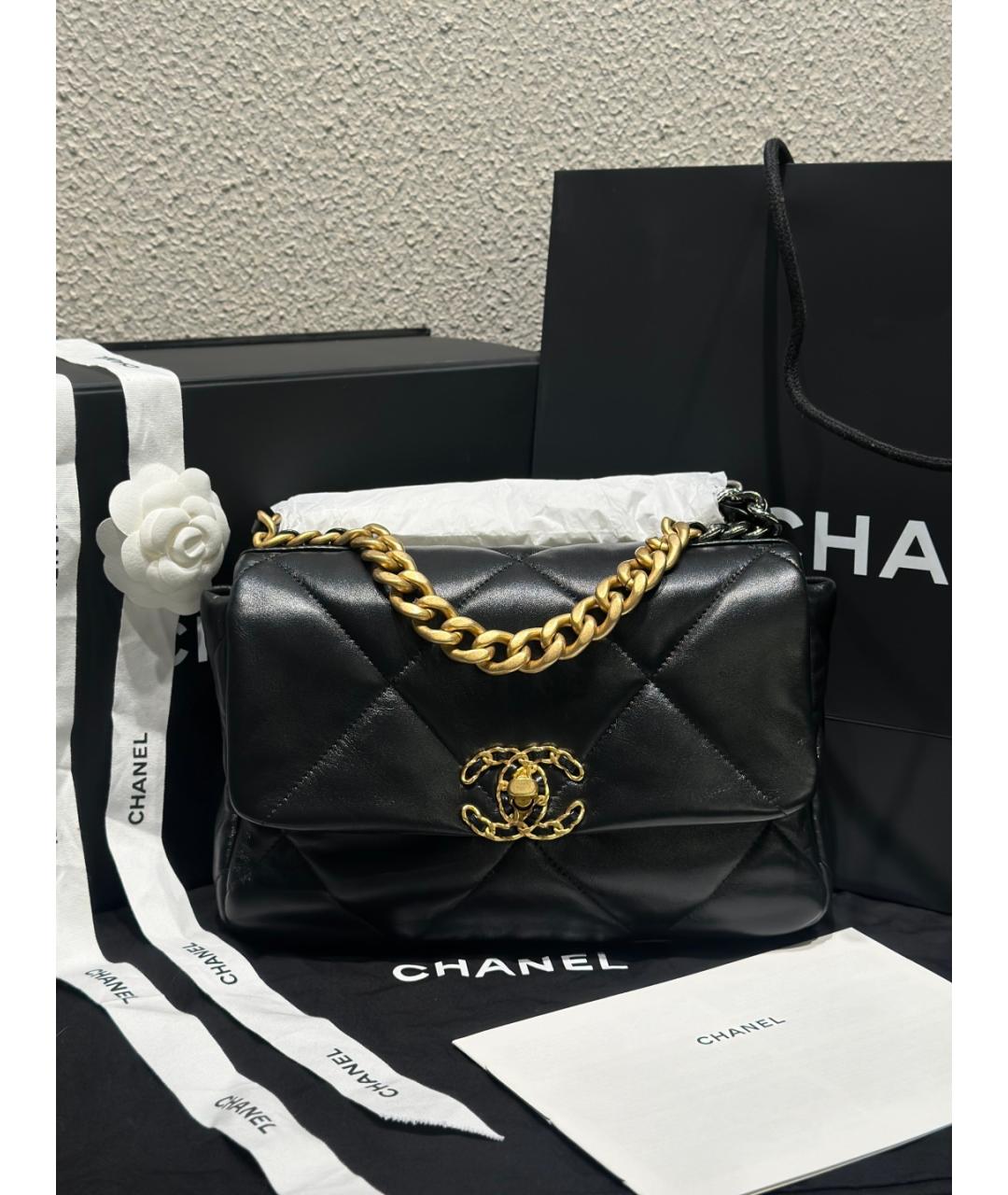 CHANEL Черная кожаная сумка через плечо, фото 10