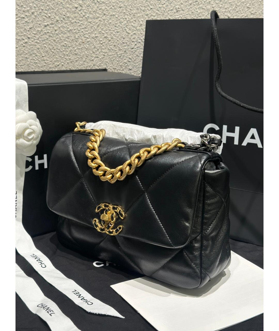 CHANEL Черная кожаная сумка через плечо, фото 4