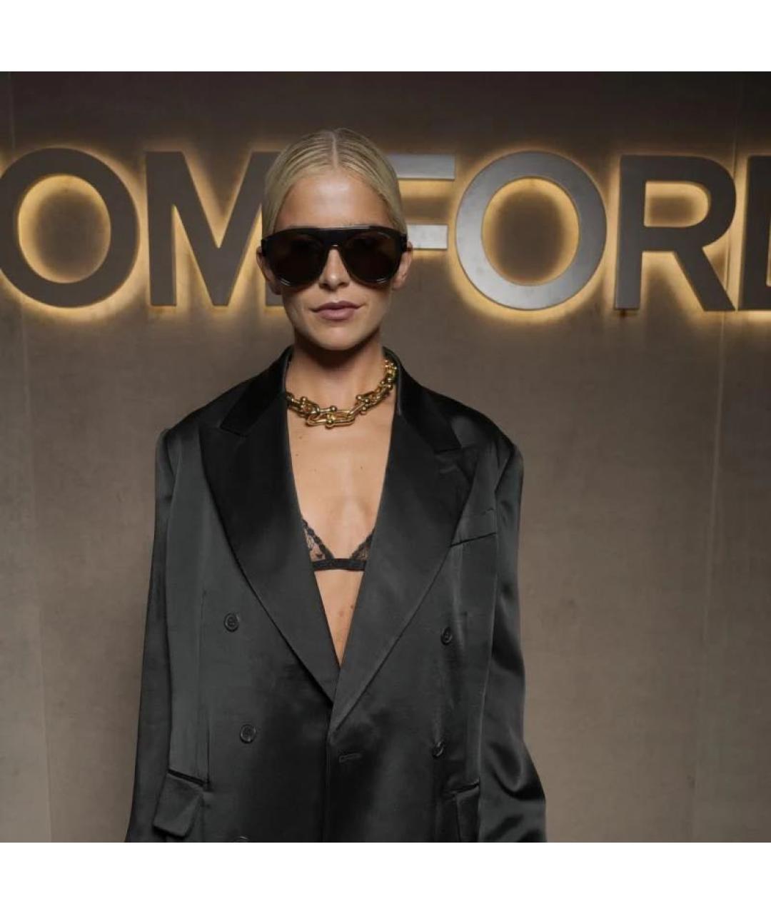 TOM FORD Черные пластиковые солнцезащитные очки, фото 3
