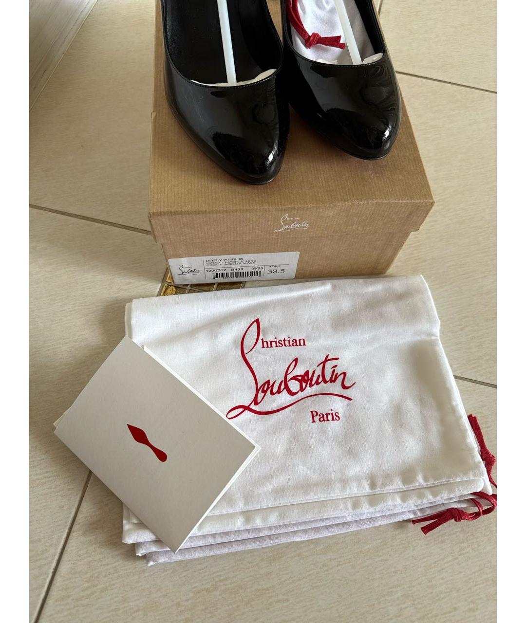 CHRISTIAN LOUBOUTIN Черные туфли из лакированной кожи, фото 6