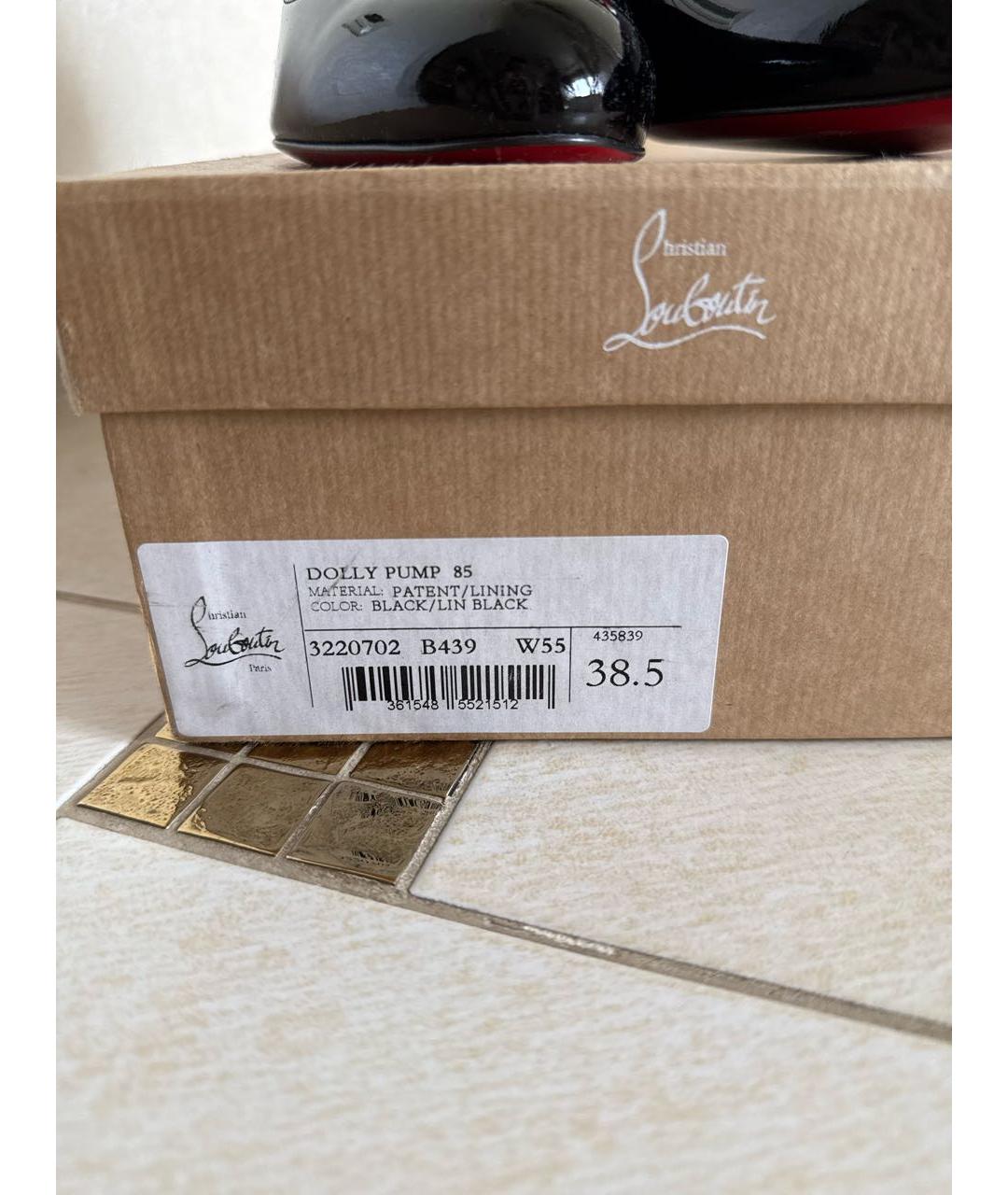CHRISTIAN LOUBOUTIN Черные туфли из лакированной кожи, фото 5