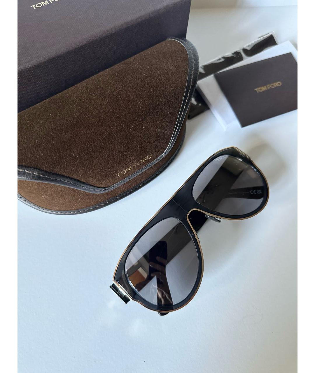 TOM FORD Черные пластиковые солнцезащитные очки, фото 4