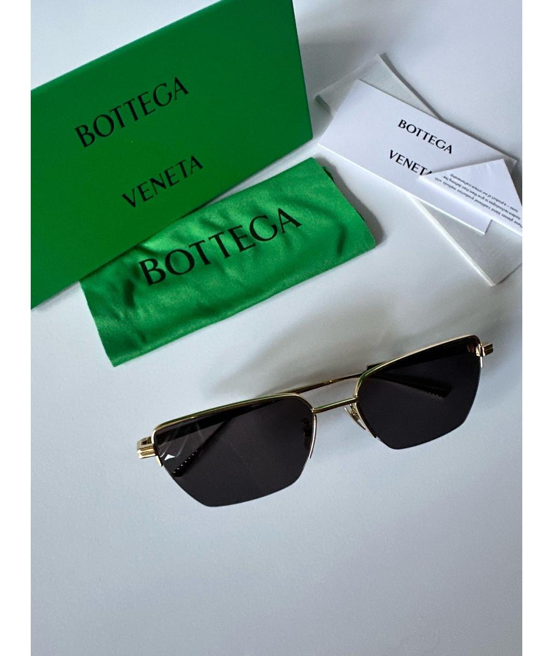 BOTTEGA VENETA Серые металлические солнцезащитные очки, фото 5