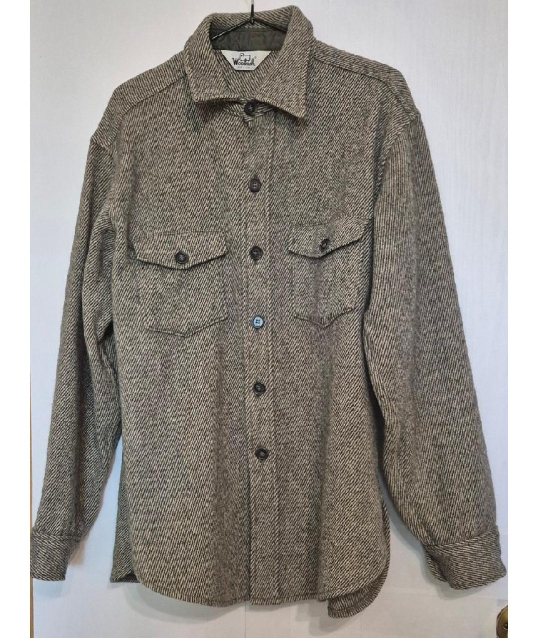 WOOLRICH Бежевая шерстяная кэжуал рубашка, фото 3