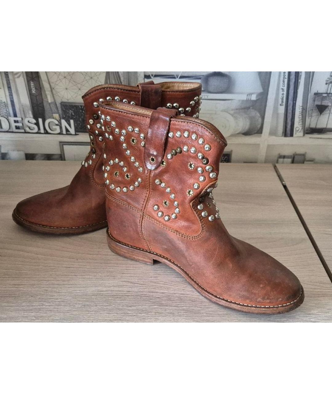 ISABEL MARANT Коричневые кожаные ботинки, фото 3