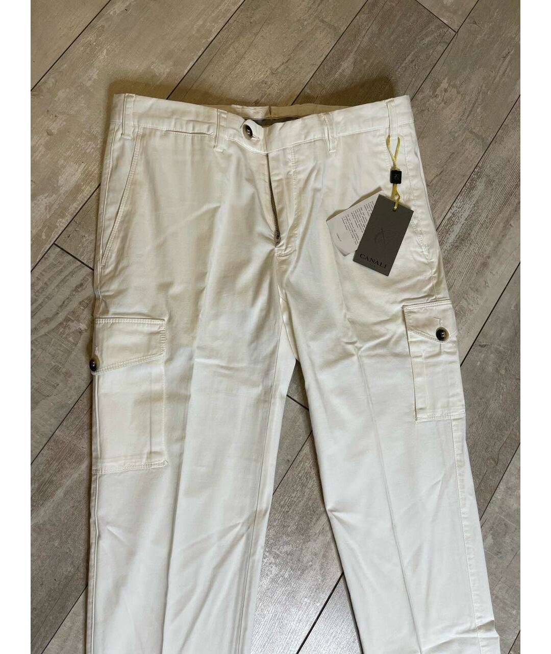 CANALI Белые брюки чинос, фото 2