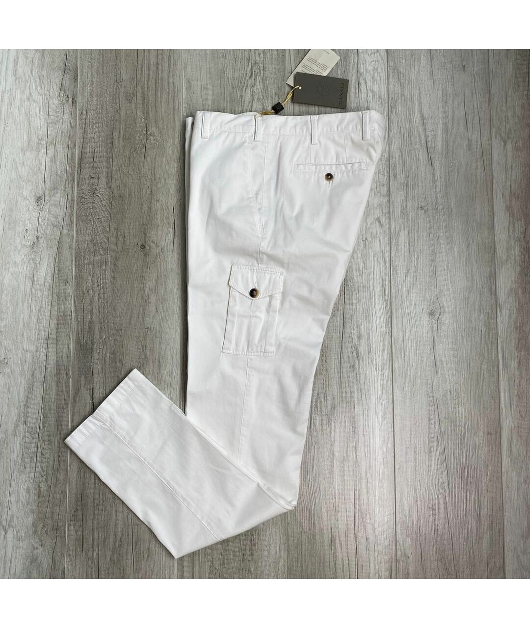 CANALI Белые брюки чинос, фото 3