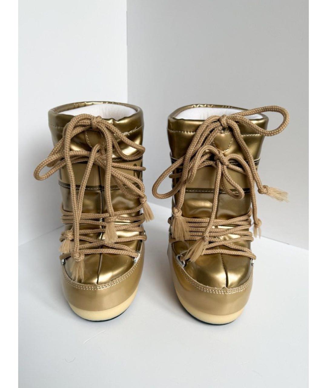MOON BOOT Золотые сапоги, фото 2