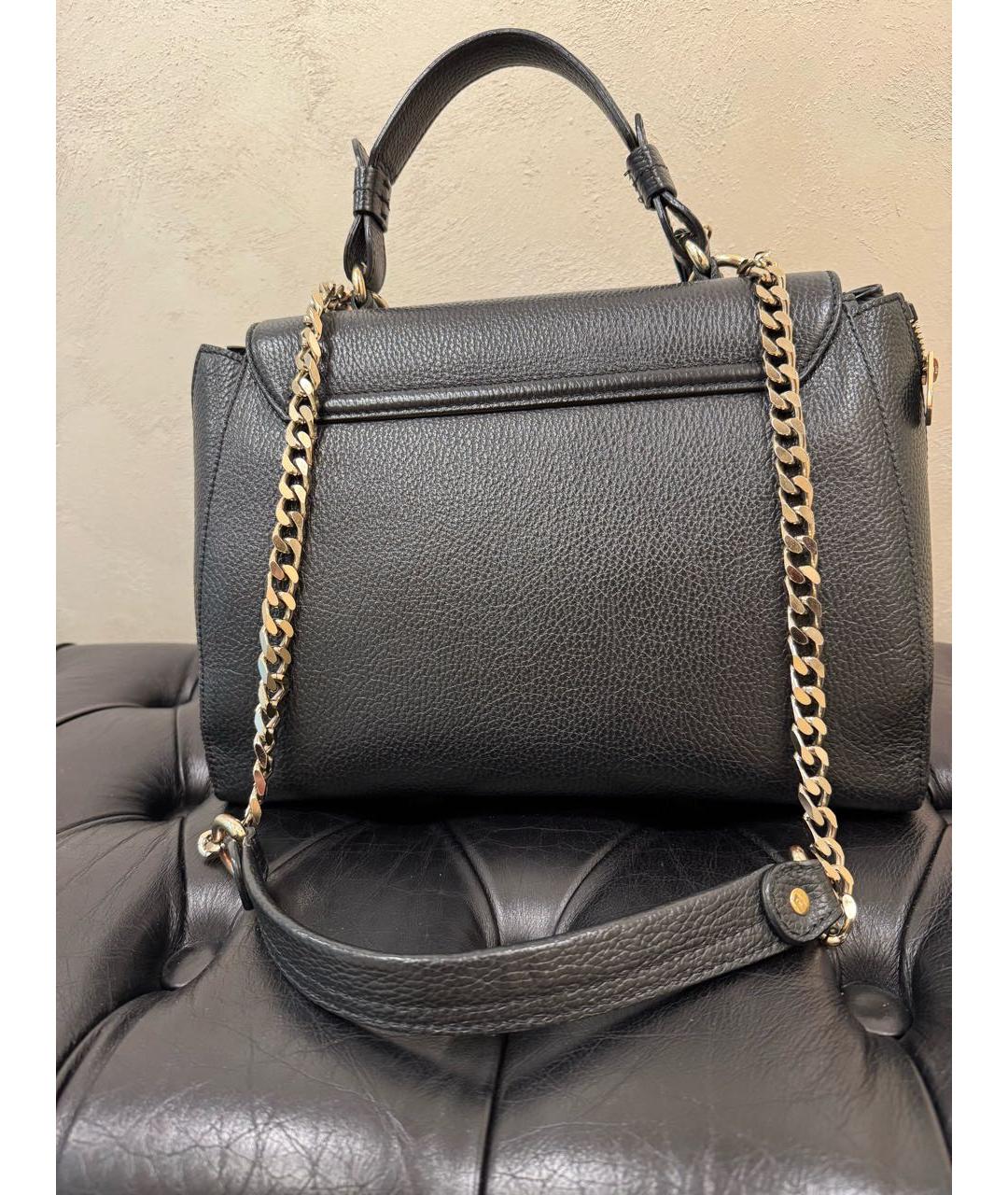 VERSACE COLLECTION Черная кожаная сумка с короткими ручками, фото 4