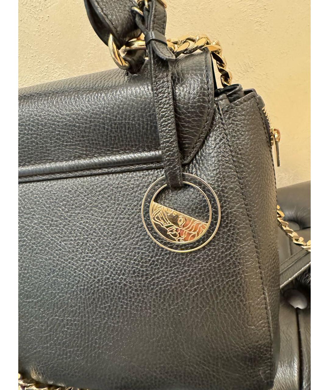 VERSACE COLLECTION Черная кожаная сумка с короткими ручками, фото 9