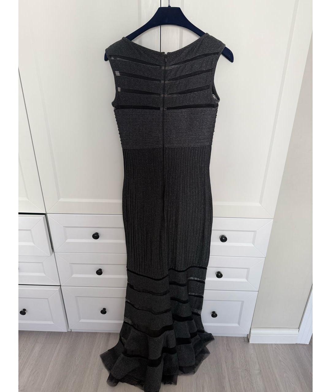 TADASHI SHOJI Антрацитовое синтетическое вечернее платье, фото 2