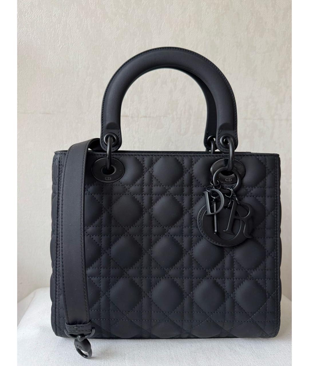 CHRISTIAN DIOR Черная кожаная сумка с короткими ручками, фото 9