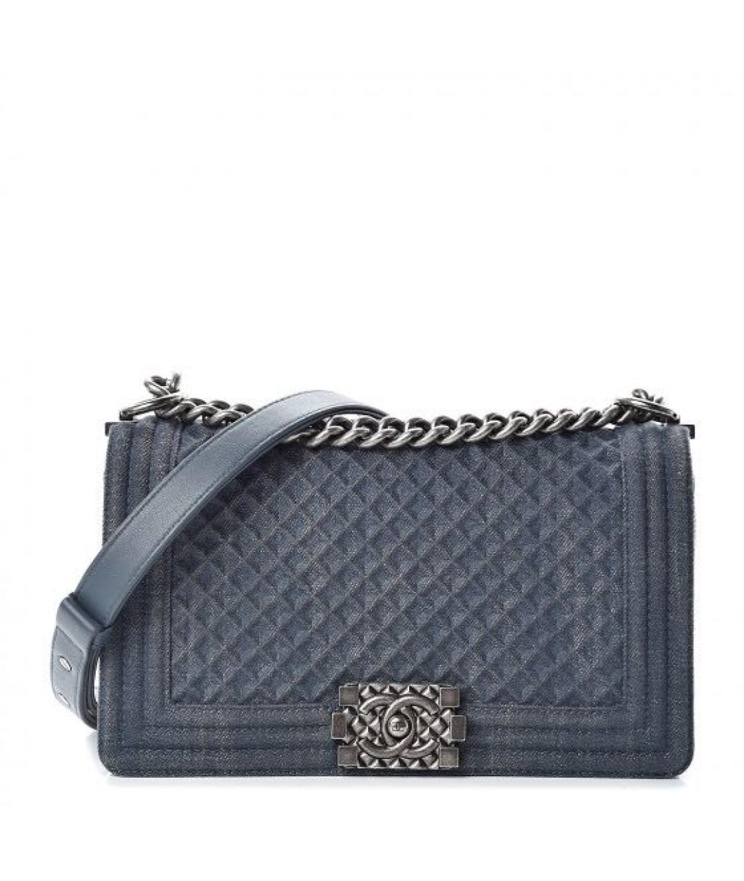 CHANEL Темно-синяя деним сумка через плечо, фото 1
