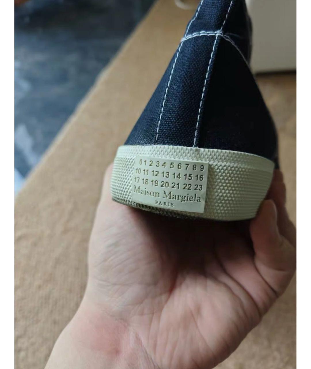 MAISON MARGIELA Черные текстильные высокие кроссовки / кеды, фото 6