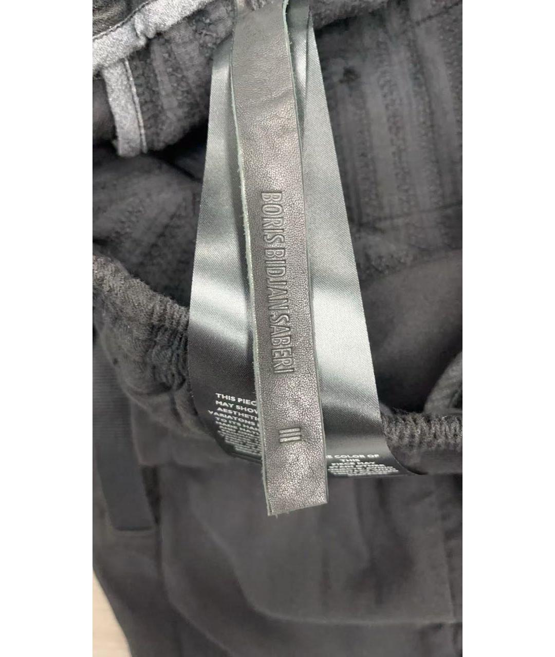 11 BY BORIS BIDJAN SABERI Черные хлопко-эластановые повседневные брюки, фото 4