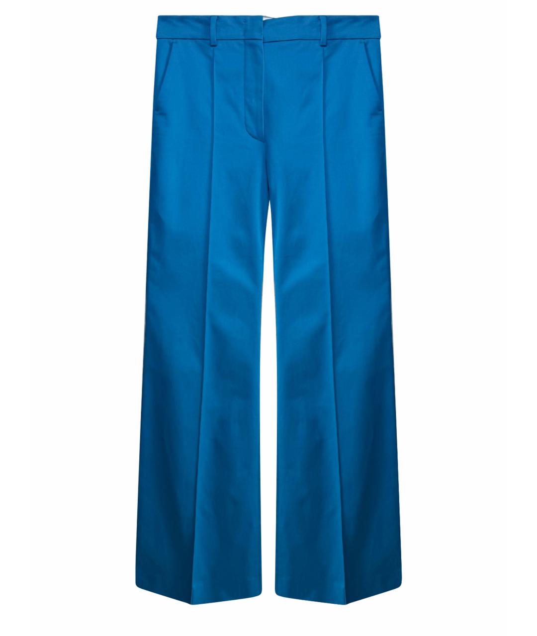 SPORTMAX Голубые хлопковые прямые брюки, фото 1