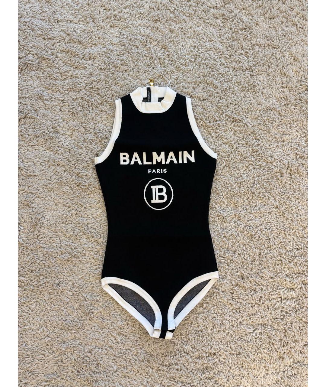 BALMAIN Черная майка, фото 4