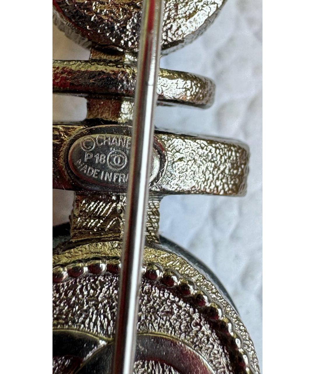 CHANEL Черная металлическая булавка / брошь, фото 4