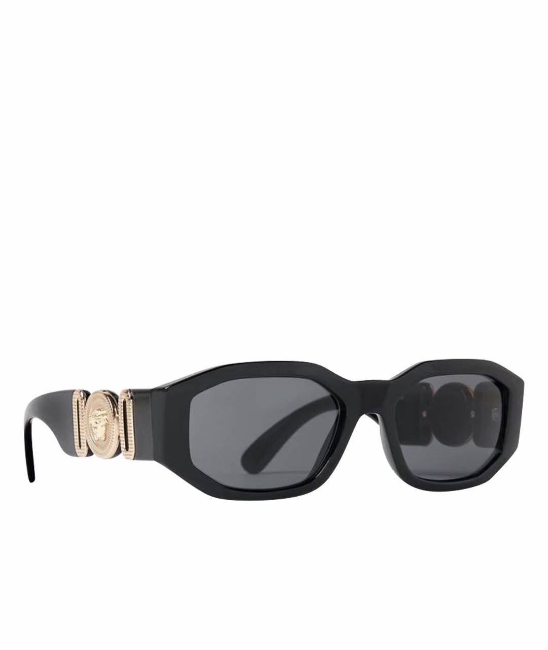 VERSACE Черные пластиковые солнцезащитные очки, фото 1