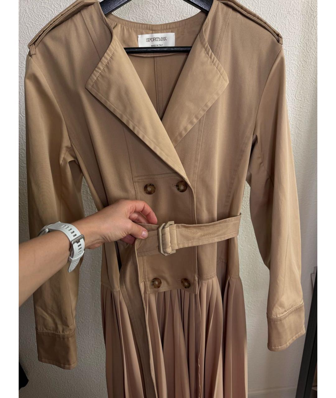 SPORTMAX Бежевое платье, фото 3