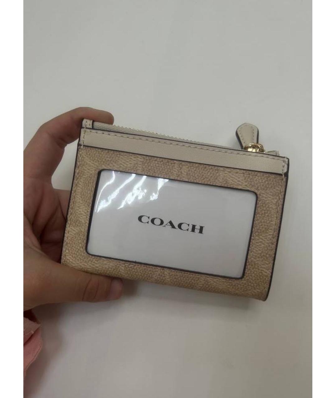 COACH Бежевый кардхолдер, фото 2