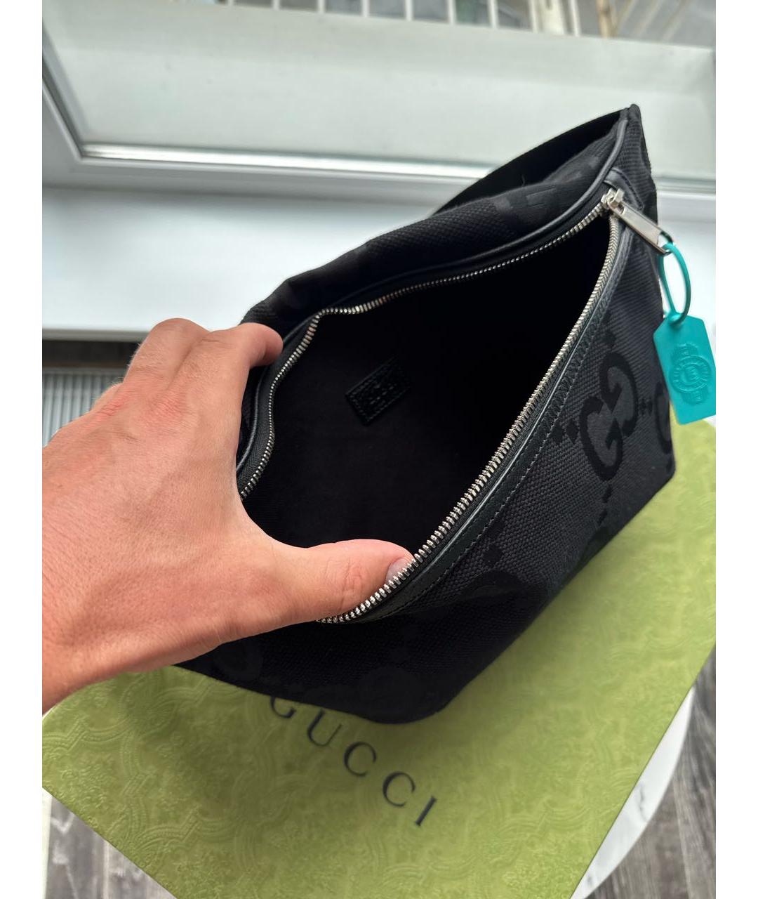 GUCCI Черная тканевая сумка на плечо, фото 4