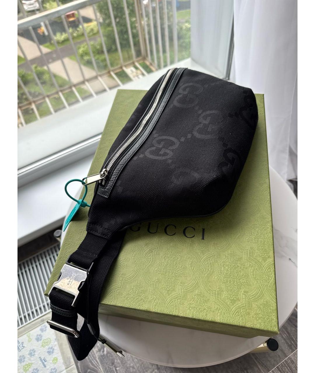 GUCCI Черная тканевая сумка на плечо, фото 2