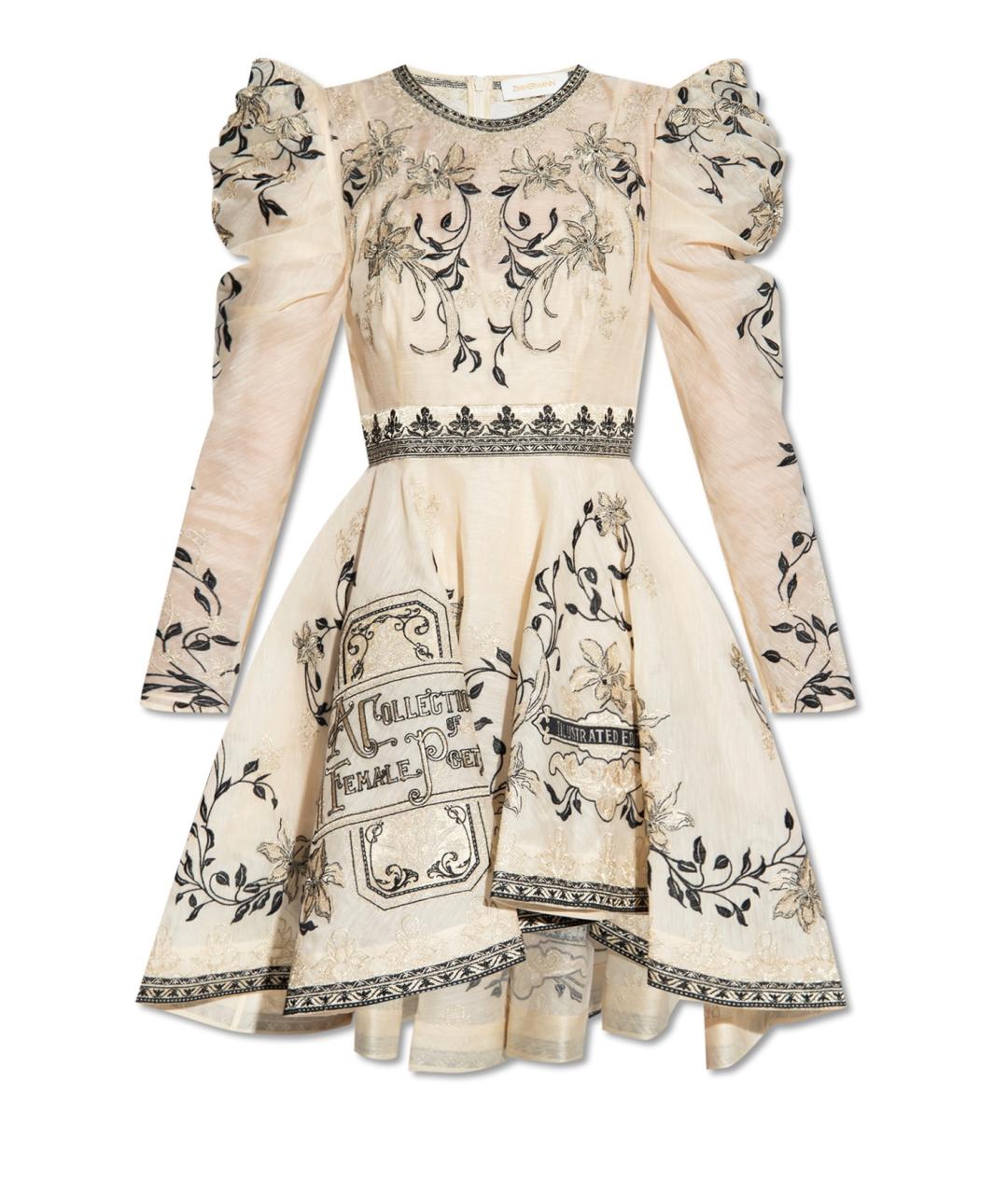 ZIMMERMANN Бежевое коктейльное платье, фото 1