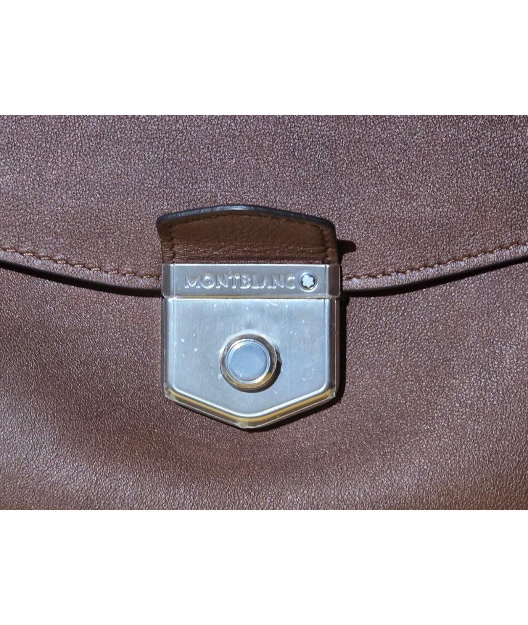 MONTBLANC Коричневый кожаный портфель, фото 5