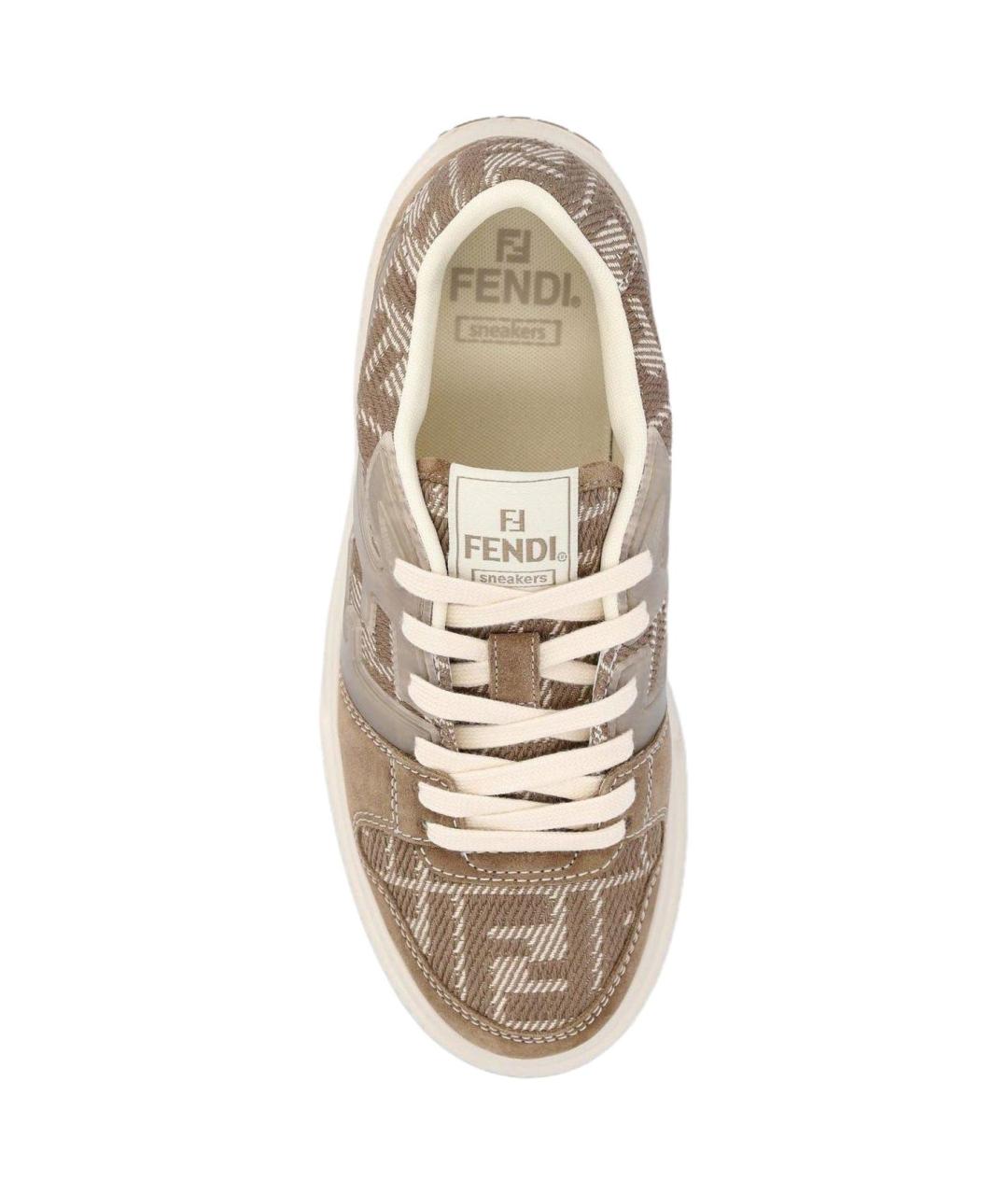 FENDI Коричневые кроссовки, фото 4
