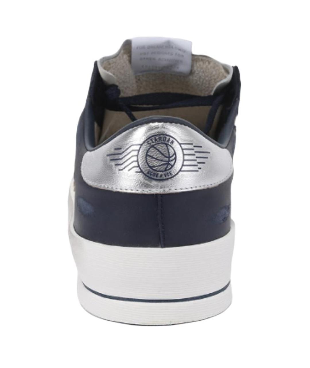 GOLDEN GOOSE DELUXE BRAND Темно-синие кожаные низкие кроссовки / кеды, фото 4