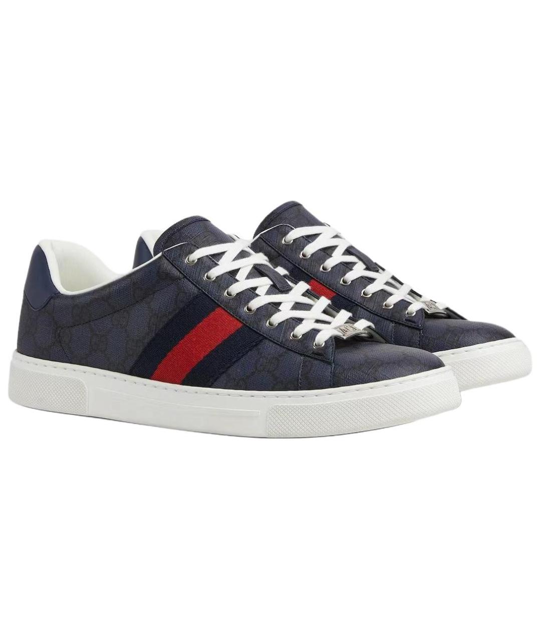 GUCCI Темно-синие низкие кроссовки / кеды, фото 3