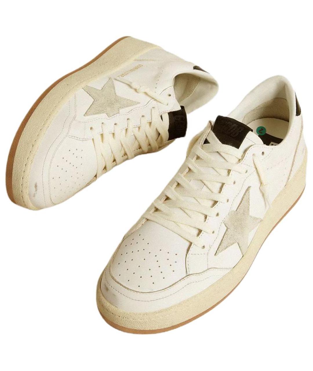 GOLDEN GOOSE DELUXE BRAND Белые кожаные низкие кроссовки / кеды, фото 3
