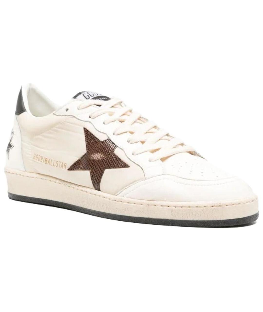 GOLDEN GOOSE DELUXE BRAND Бежевые кожаные низкие кроссовки / кеды, фото 3