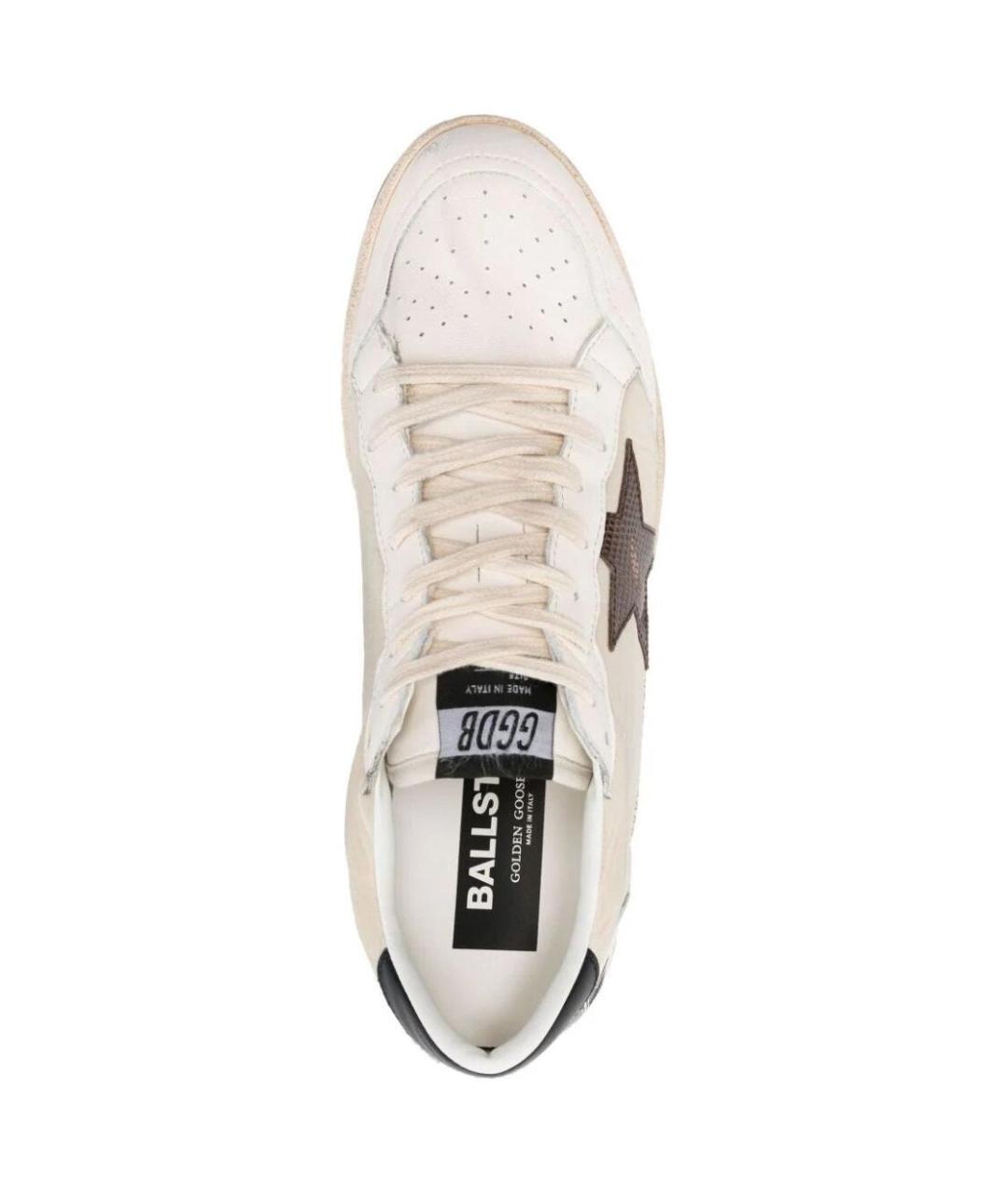 GOLDEN GOOSE DELUXE BRAND Бежевые кожаные низкие кроссовки / кеды, фото 4