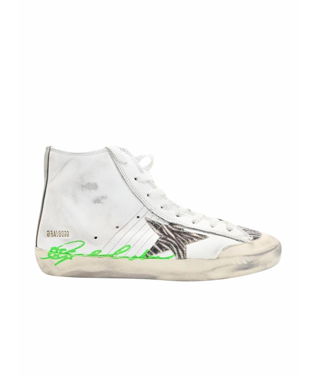 GOLDEN GOOSE DELUXE BRAND Белые кожаные высокие кроссовки / кеды, фото 1