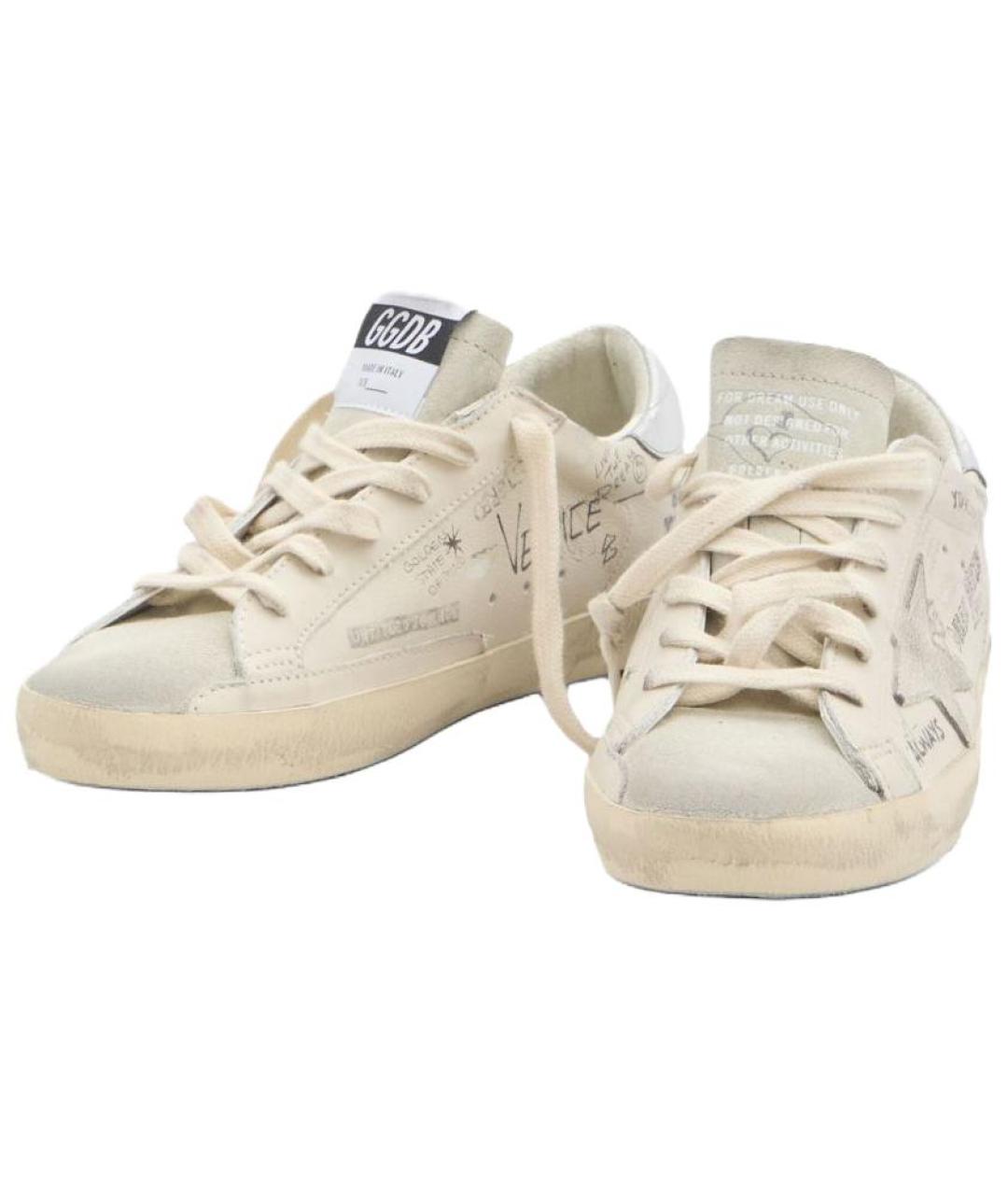 GOLDEN GOOSE DELUXE BRAND Белые кожаные кроссовки, фото 3