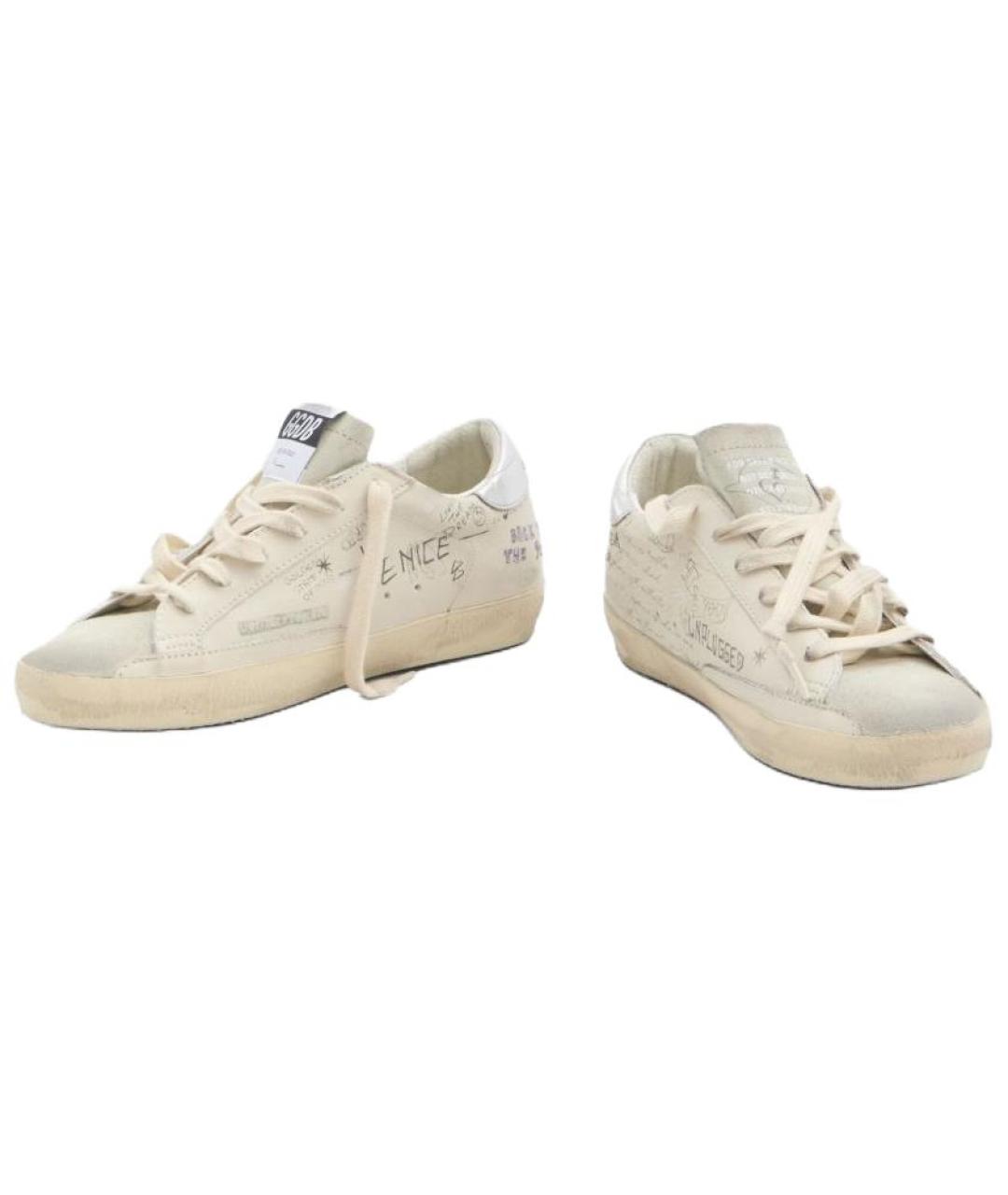 GOLDEN GOOSE DELUXE BRAND Белые кожаные кроссовки, фото 4