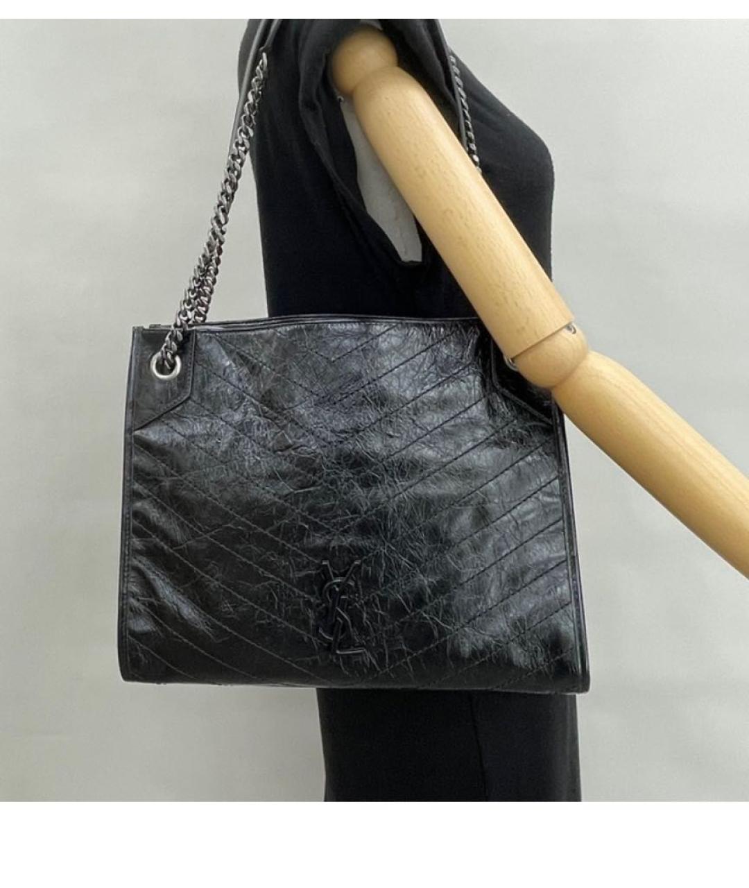 SAINT LAURENT Черная сумка тоут, фото 3