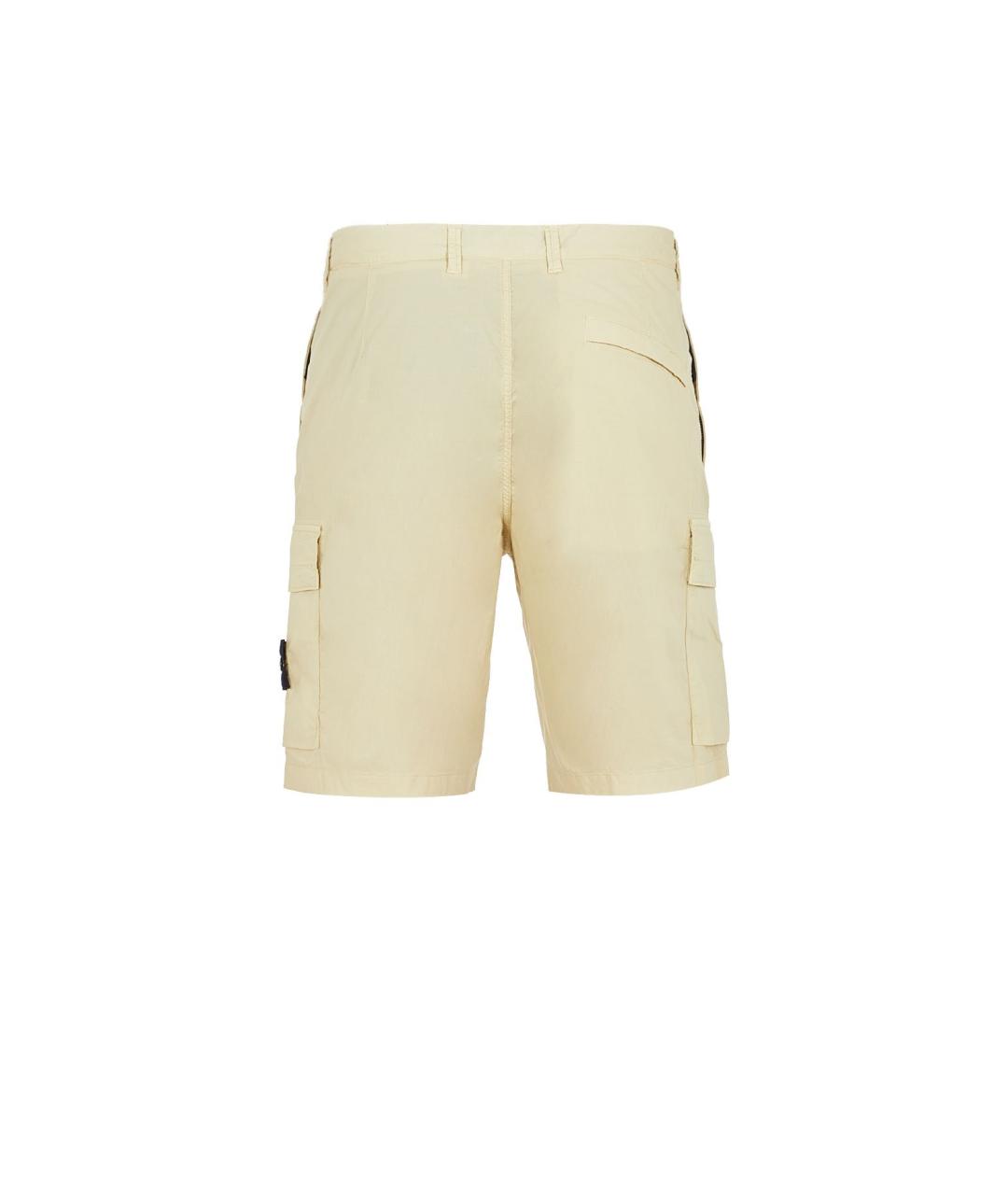 STONE ISLAND Бежевые хлопковые шорты, фото 2