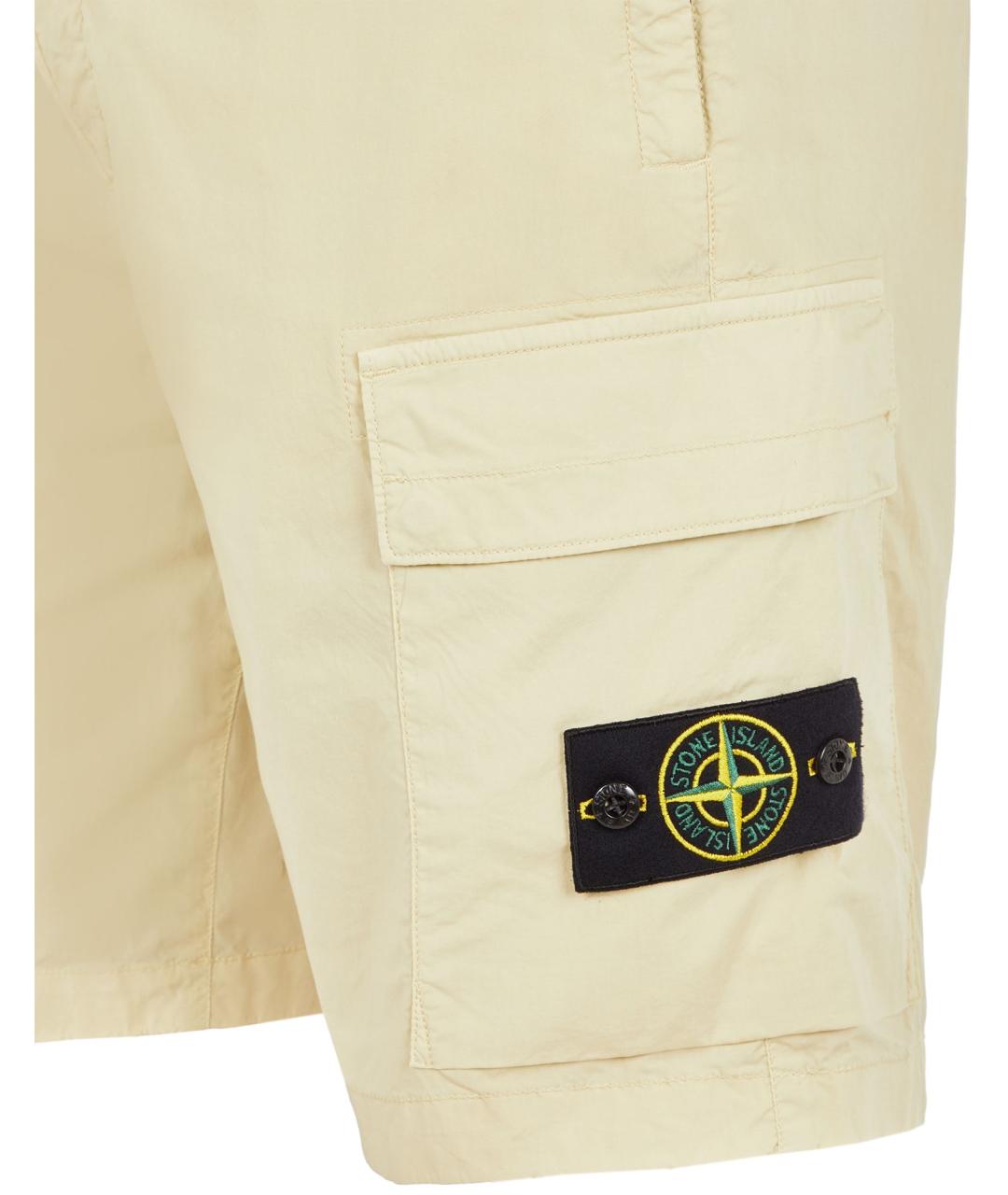 STONE ISLAND Бежевые хлопковые шорты, фото 3